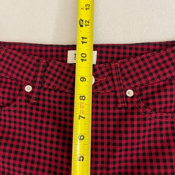Tommy Jeans Women Red/Black Plaid Stretch Skinny Jeans Sz 2/26 Brand Stripe NWOT - Picture 11 of 12
